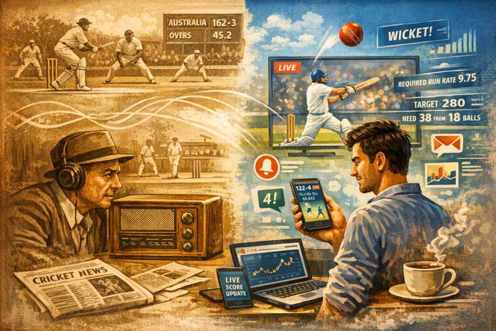 Evolution of cricket viewing from radio commentary to real-time digital updates