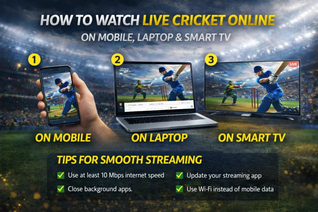 How to watch live cricket online on mobile, laptop and smart TV in HD