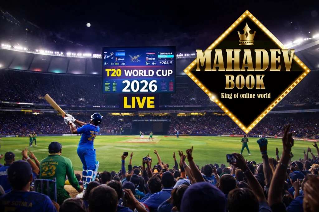 T20 World Cup Live 2026 cricket match action under stadium lights