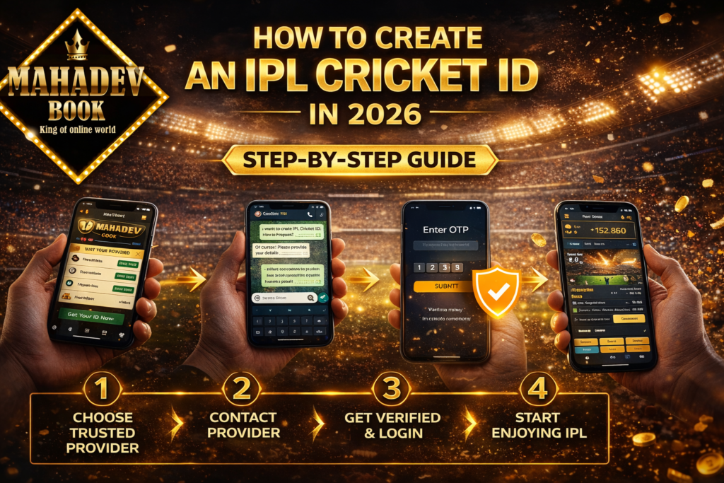 Create IPL Cricket ID step by step with Mahadev Book logo and mobile signup