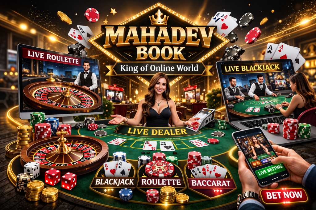 How live gambling works with real dealer casino games on Mahadev Book platform